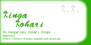 kinga kohari business card