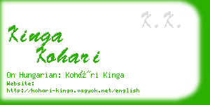 kinga kohari business card